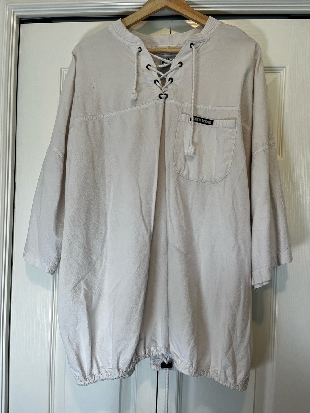 🇨🇦 Honey-Komb/Ezze White Cotton Pullover Shirt/Sweatshirt Vintage 90s  L